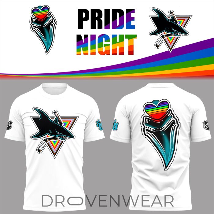 San Jose Sharks Pride Night T-shirt LGBTQ Rainbow Hockey Fan - Image 4
