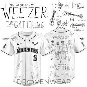 Seattle Mariners x Weezer The Gathering Tour Baseball Jersey by Drovenwear.com