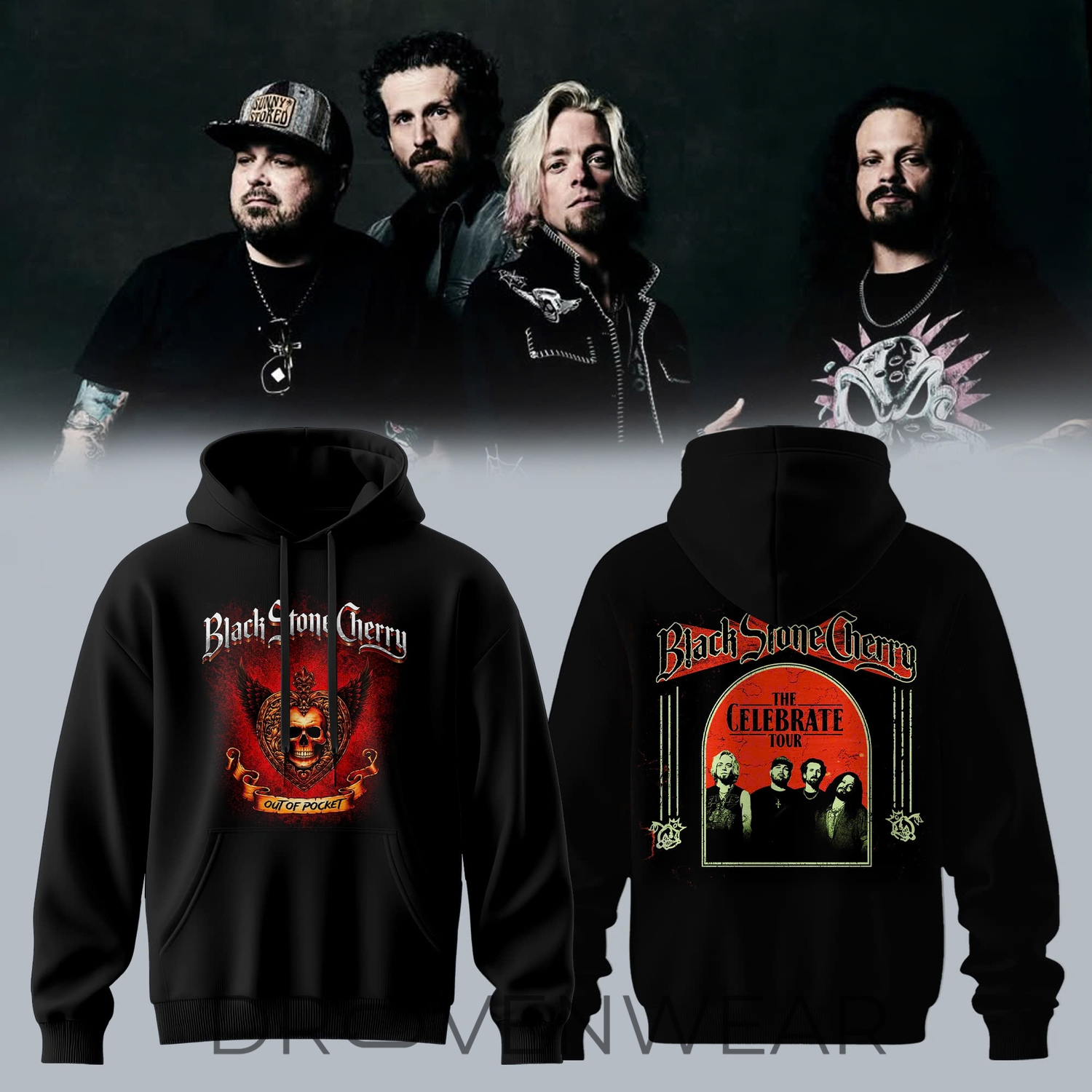 Sevendust Black Stone Cherry - The Celebrate Tour Hoodie | Out of Pocket Edition V2 Sevendust Black Stone Cherry - The Celebrate Tour Hoodie | Out of Pocket Edition V2