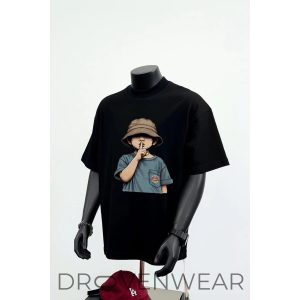 Silent Kid Bucket Hat Graphic Black TShirt by Drovenwear.com