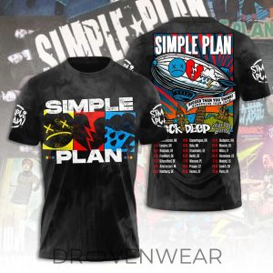Simple Plan Bigger Than You Think Europe Tour 2026 3D Tshirt by Drovenwear.com