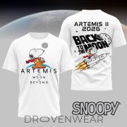 Snoopy x Artemis II 2026 Back To The Moon 3D Tshirt Limited Edition