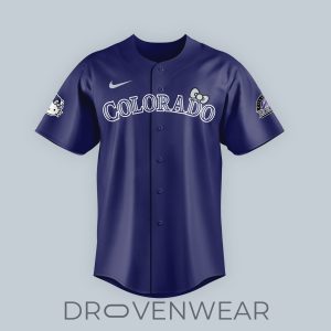 Special Edition Colorado Rockies x Hello Kitty Night Jersey by Drovenwear.com