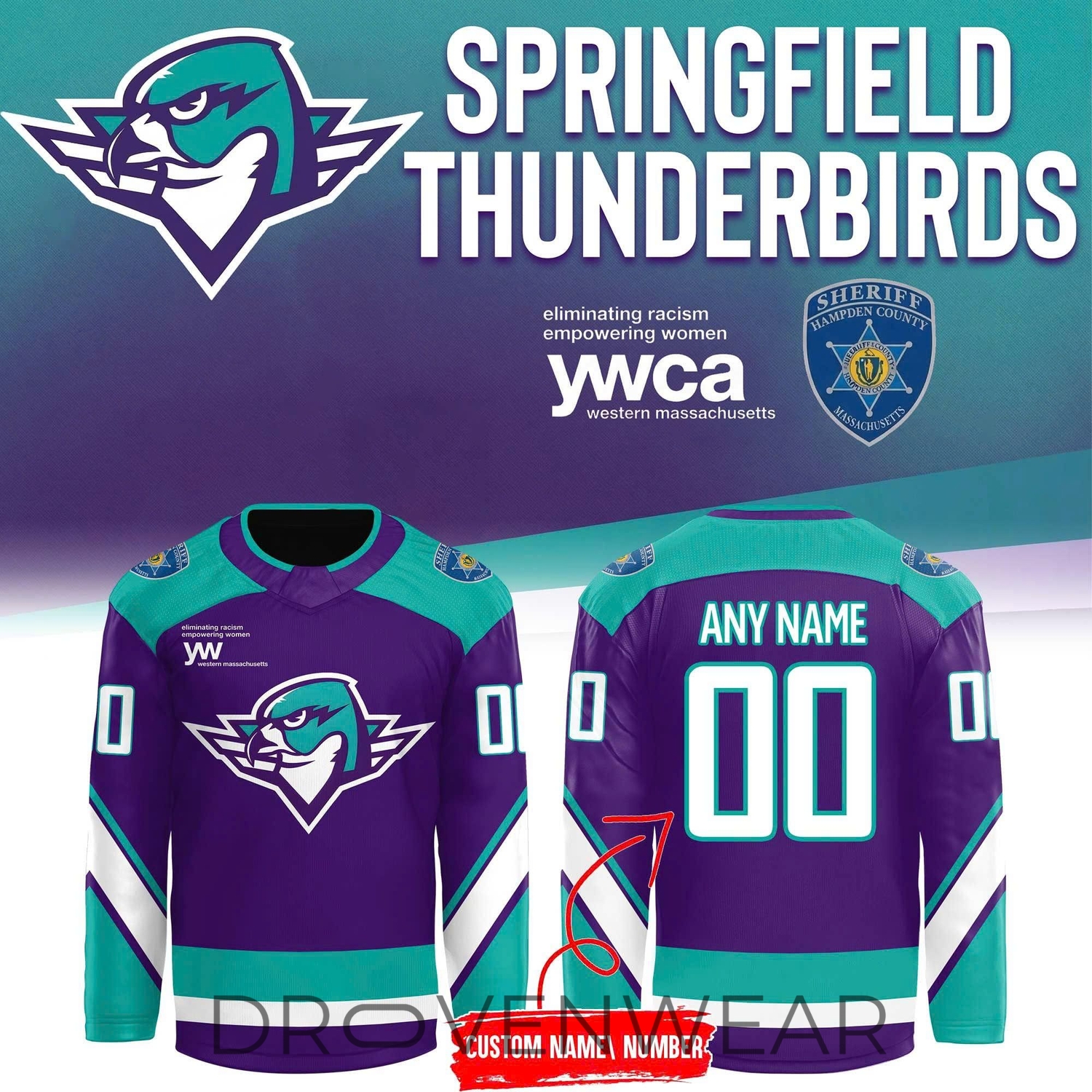 Springfield Thunderbirds 2026 Purple Warm-up Jersey Springfield Thunderbirds 2026 Purple Warm-up Jersey