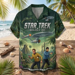 Star Trek Boldly go Hawaiian Shirt For Men and Women by Drovenwear.com