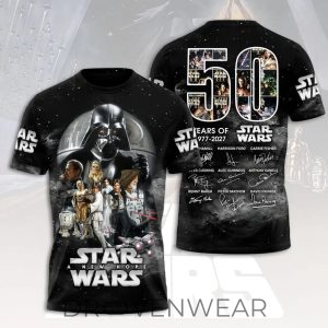 Star Wars 50th Anniversary All Signatures 3D Tshirt by Drovenwear.com