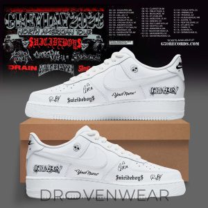 Suicideboys x Seattle Mariners Grey Day Tour 2026 White AF1 by Drovenwear.com