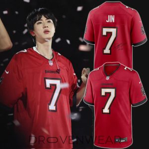 Tampa Bay Buccaneers Special BTS Jin Limited Edition Jersey by Drovenwear.com