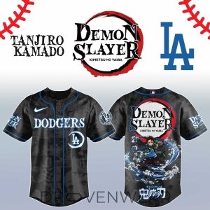 Tanjiro Kamado Demon Slayer Los Angeles Anime Baseball Jersey by Drovenwear.com