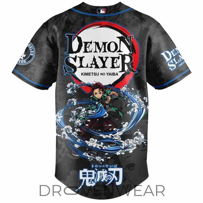 Tanjiro Kamado Demon Slayer Los Angeles Anime Baseball Jersey - Image 3