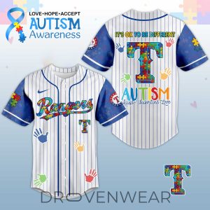 Texas Rangers Autism Awareness 2026 Limited Editions Jersey by Drovenwear.com