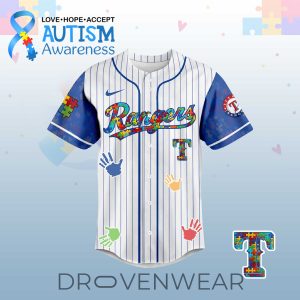 Texas Rangers Autism Awareness 2026 Limited Editions Jersey by Drovenwear.com
