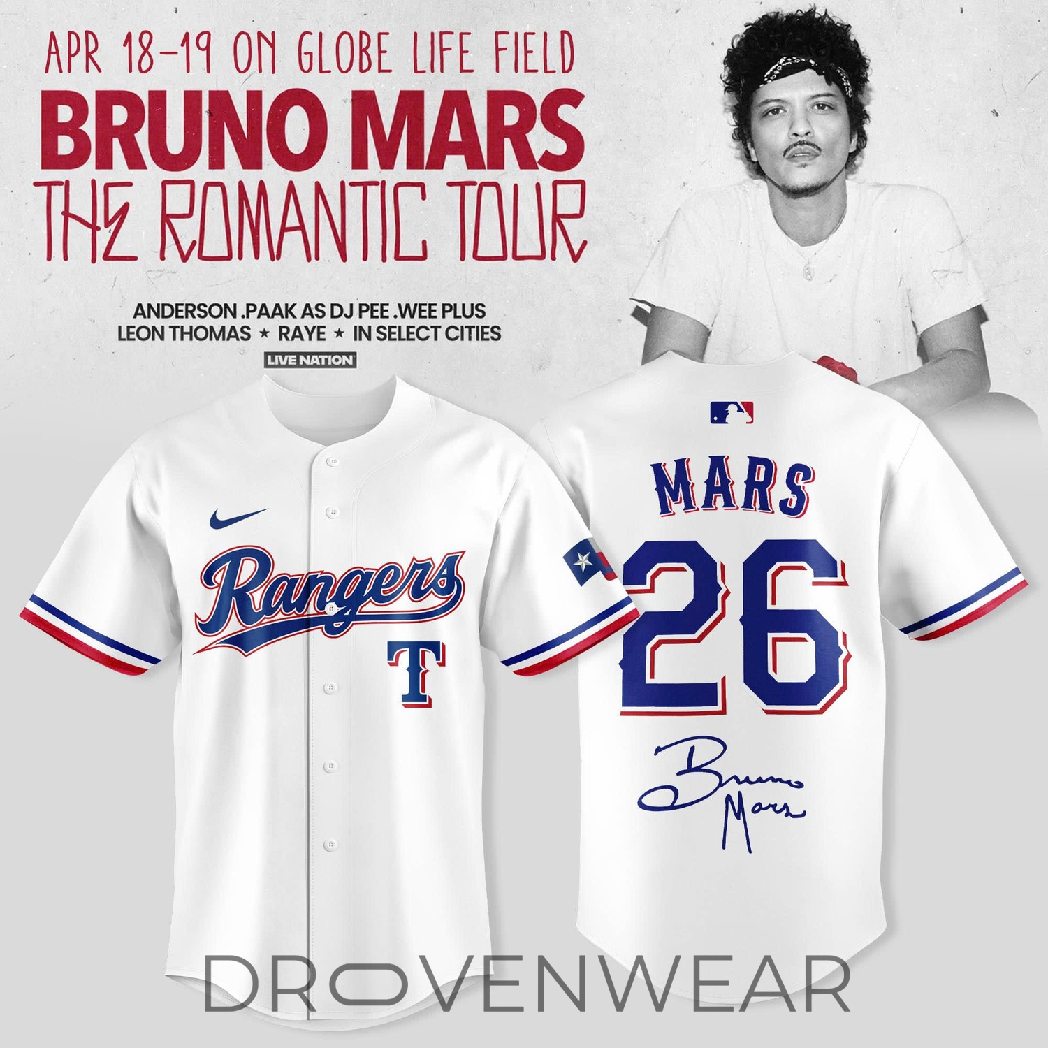 Texas Rangers “The Romantic” Limited Edition Jersey Tour Brown Texas Rangers “The Romantic” Limited Edition Jersey Tour Brown