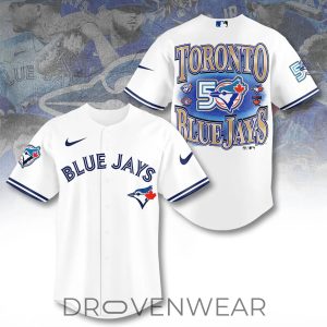 Toronto Blue Jays 50th Anniversary Baseball Jersey by Drovenwear.com