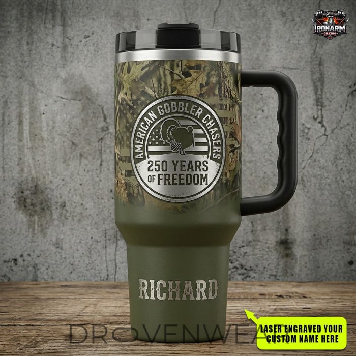 Turkey Hunting 40oz Laser Engraved Stainless Steel Tumbler Gift - Image 2