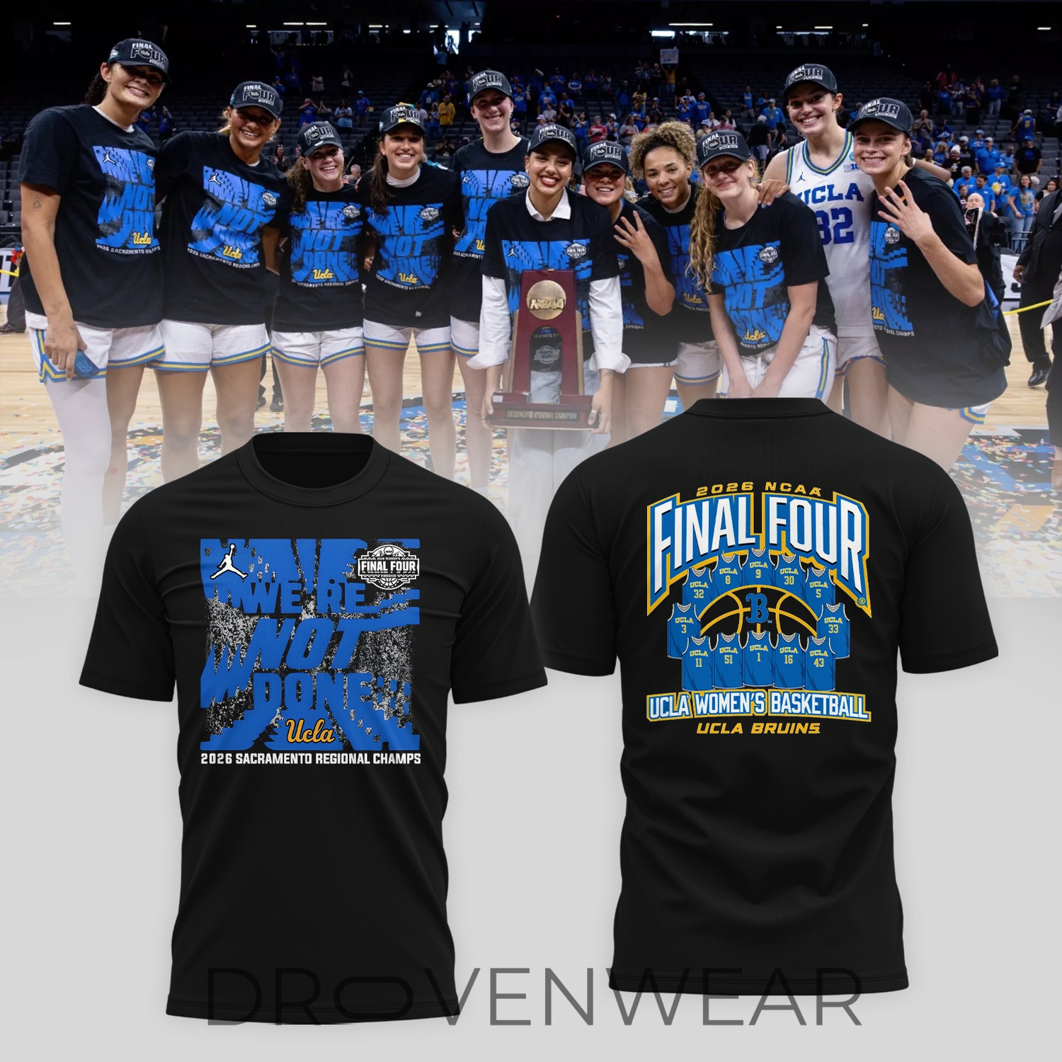 UCLA Bruins 2026 Women's Basketball Five Four T-Shirt Limited Edition UCLA Bruins 2026 Women's Basketball Five Four T-Shirt Limited Edition