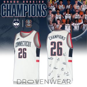 UConn 2026 NCAA Champions Limited White Basketball Jersey by Drovenwear.com