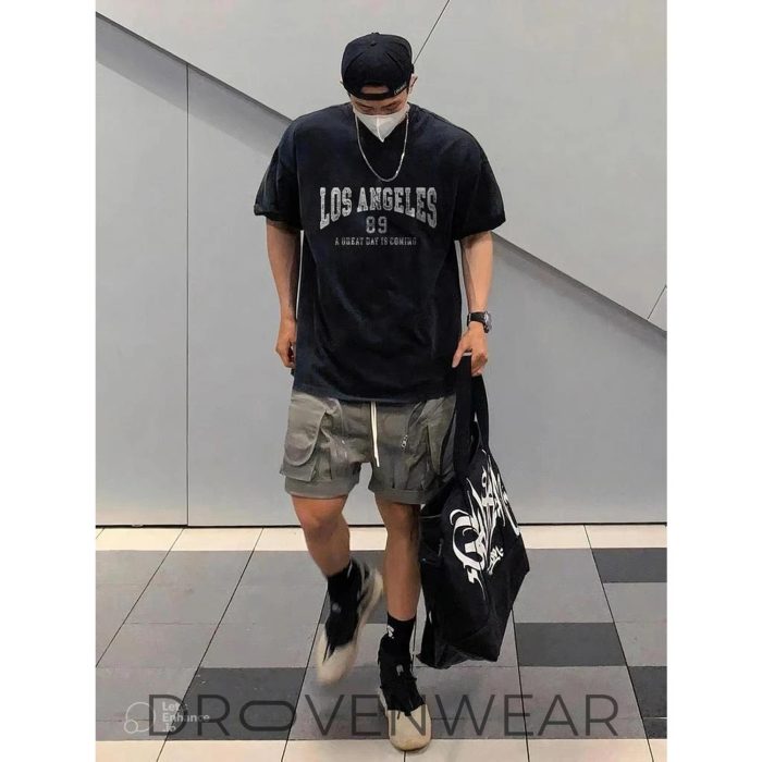 Unisex smoky grey wash Los Angeles A Great Day Is Coming T-shirt - Image 2