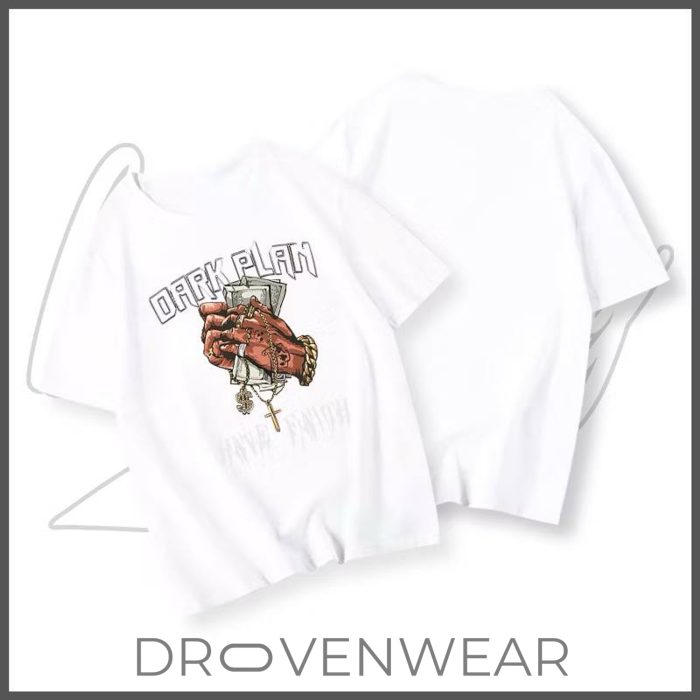 Urban Streetwear Graphic Tee - Dark Plan "Have Faith" Hand & Money Shirt - Image 2