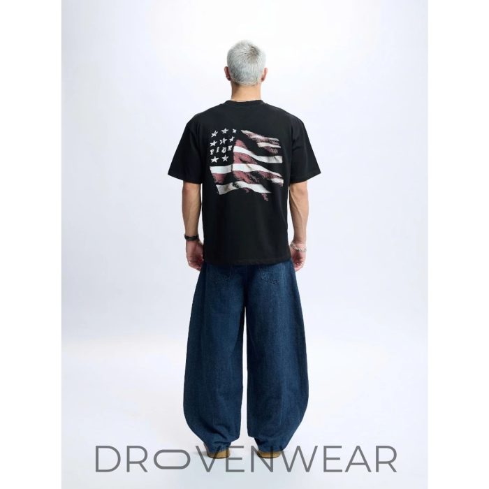 Vintage Distressed American Flag Oversized Graphic T-Shirt - Retro US Flag Streetwear Tee - Image 3