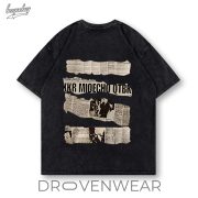 Vintage Newspaper Collage Graphic Tee - Oversized Streetwear T-Shirt