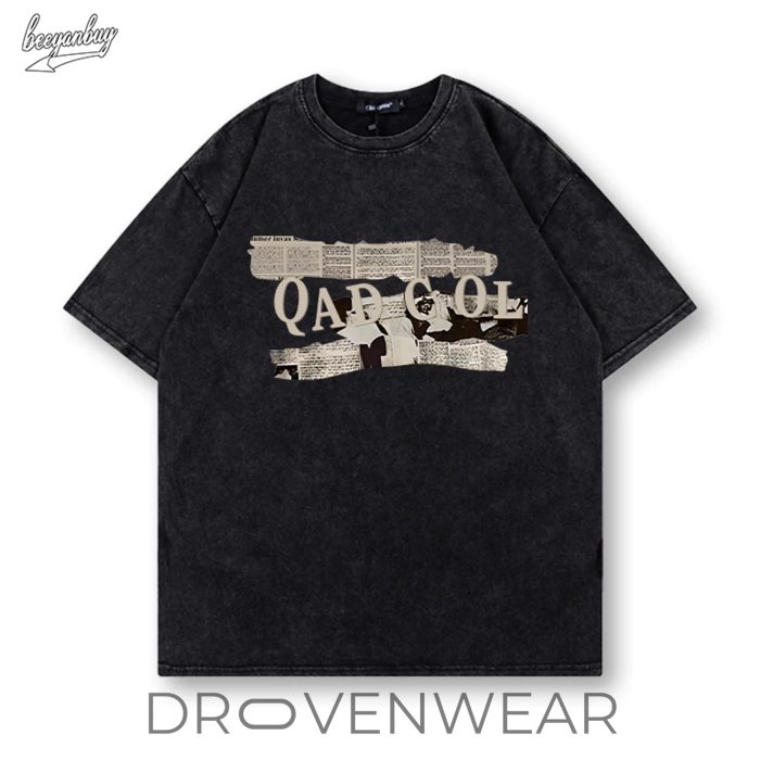 Vintage Newspaper Collage Graphic Tee - Oversized Streetwear T-Shirt - Image 2