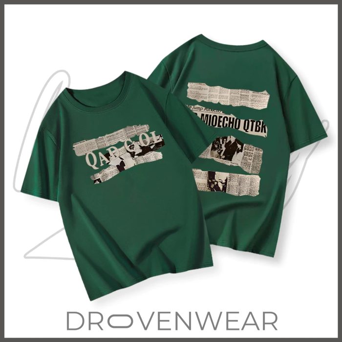 Vintage Newspaper Collage Graphic Tee - Oversized Streetwear T-Shirt - Image 6