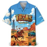 Vintage Texas Cowboy The Lone Star State Hawaiian Shirt
