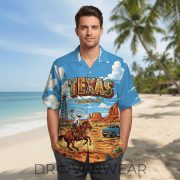 Vintage Texas Cowboy The Lone Star State Hawaiian Shirt - Image 5