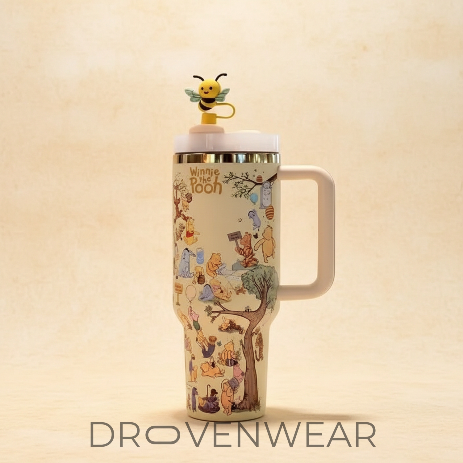 Winnie The Pooh Printed 40oz Tumbler With Handle And Straw Winnie The Pooh Printed 40oz Tumbler With Handle And Straw