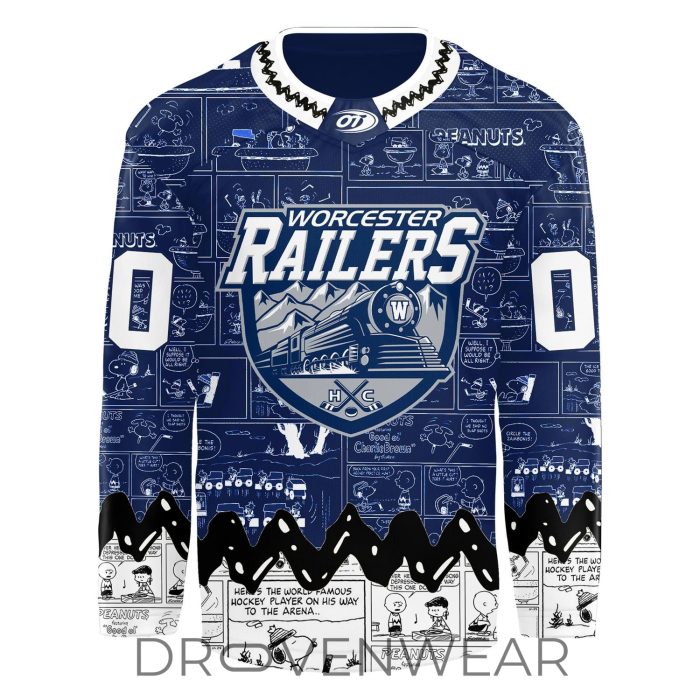 Worcester Railers 2026 Peanuts Snoopy Hockey Jersey - Image 2