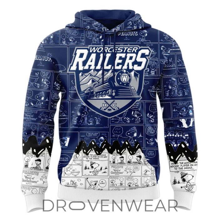 Worcester Railers 2026 Peanuts Snoopy Hoodie - Image 2