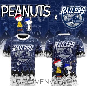 Worcester Railers 2026 Peanuts Snoopy TShirt by Drovenwear.com