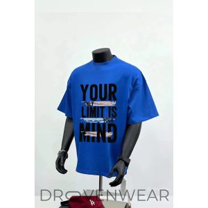 Your Only Limit Is Your Mind Motivational Graphic Blue TShirt by Drovenwear.com