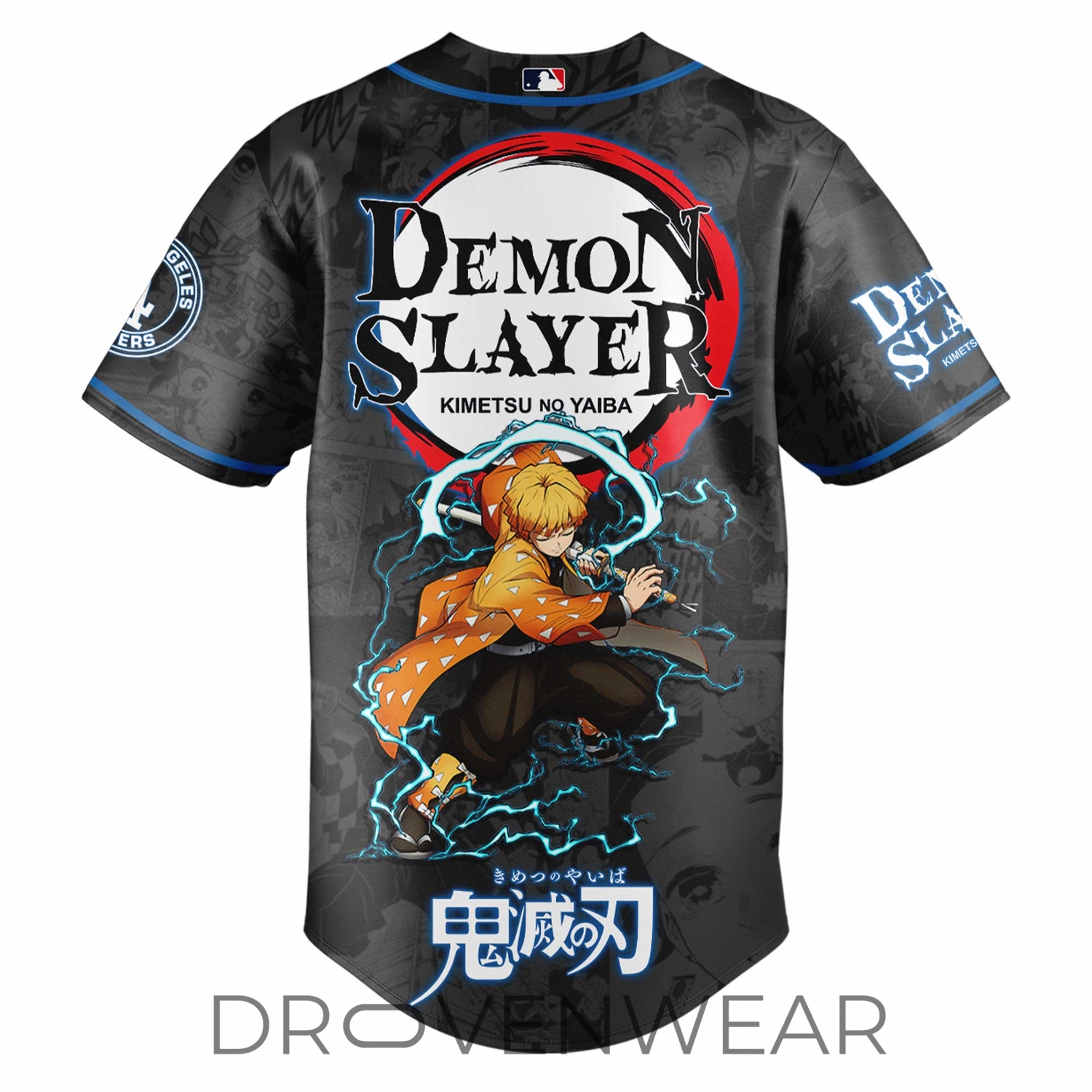 Zenitsu Agatsuma Demon Slayer Los Angeles Anime Baseball Jersey Zenitsu Agatsuma Demon Slayer Los Angeles Anime Baseball Jersey