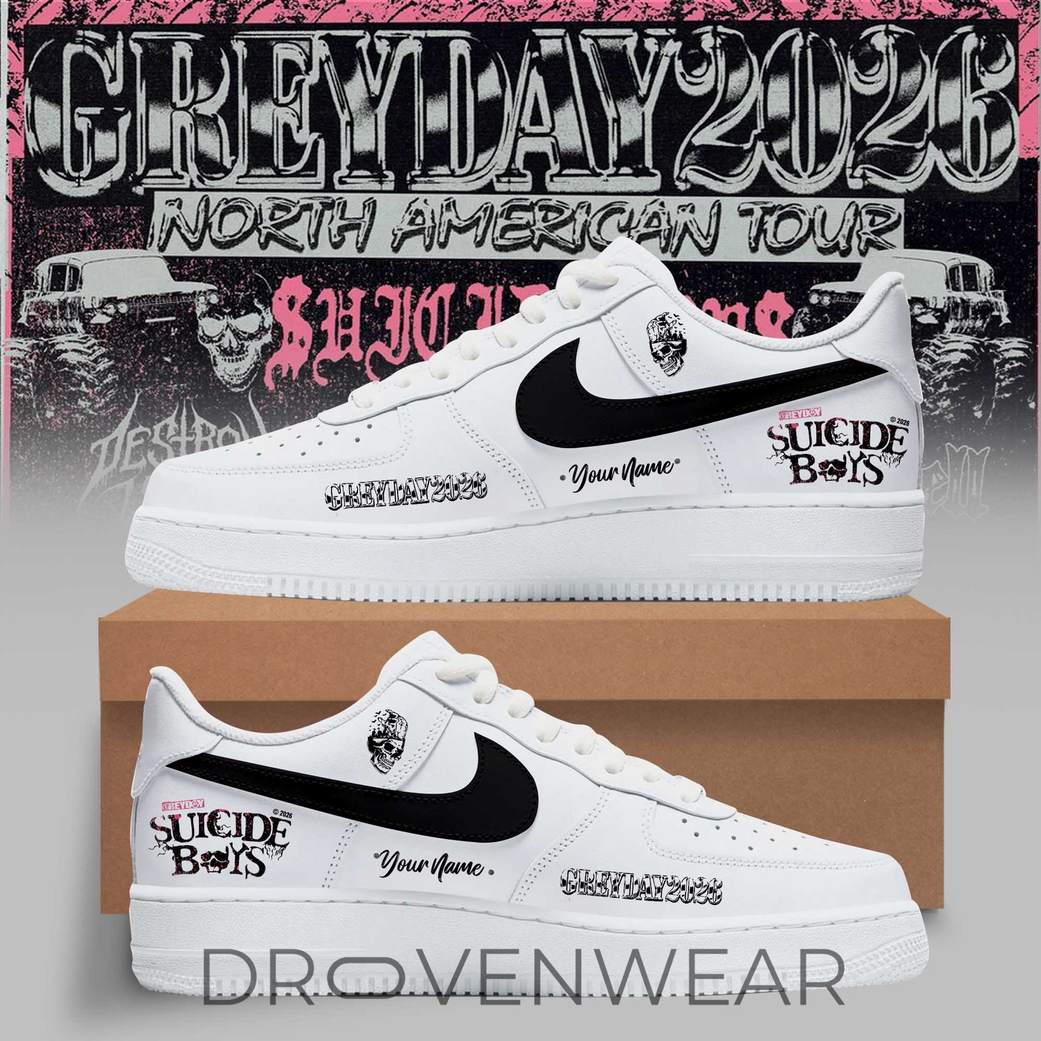 $uicideboy$ Greyday 2026 - North American Tour White Shoes $uicideboy$ Greyday 2026 - North American Tour White Shoes