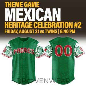 2026 Mexican Heritage Night Limited Edition Baseball Jersey by Drovenwear.com