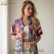 America 250th Freedom Celebration 2026 Eagle Hawaiian Button Shirt - Image 4