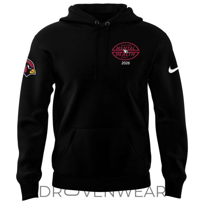 Arizona Cardinals Black Mental Health Awareness Tackling Hoodie - Image 2