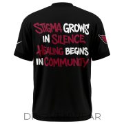 Arizona Cardinals Mental Health Awareness Black Graphic T-Shirt - Image 3