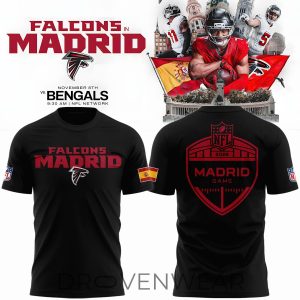 Atlanta Falcons 2026 Madrid NFL International Game TShirt by Drovenwear.com