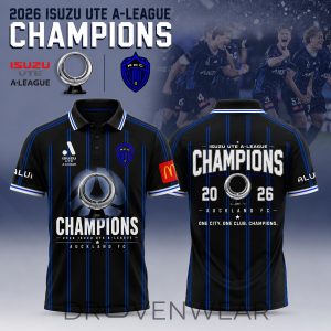 Auckland FC ALeague 2526 Premium Polo Shirt by Drovenwear.com