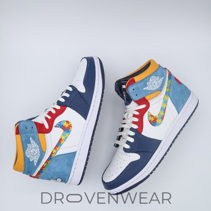 Autism Awareness Air Jordan 1 High Top Sneakers AJD - Image 3