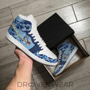Autism Awareness Bluey High Top AJD Sneakers by Drovenwear.com