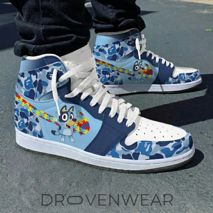 Autism Awareness Bluey High Top AJD Sneakers - Image 2