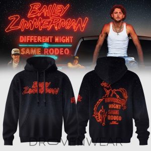 Bailey Zimmerman Different Night Same Rodeo 2026 Tour Hoodie by Drovenwear.com