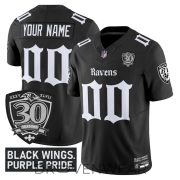 Baltimore Ravens Gothic Nevermore 30th Season Custom Football Jersey
