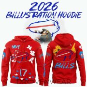 Buffalo Bills 2026 Billustration Red Hoodie Exclusive Drop