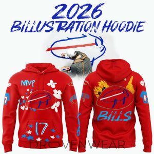 Buffalo Bills 2026 Billustration Red Hoodie Exclusive Drop by Drovenwear.com