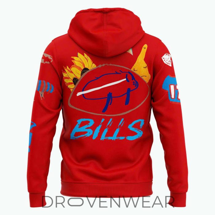 Buffalo Bills 2026 Billustration Red Hoodie Exclusive Drop - Image 3